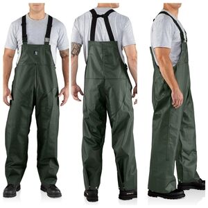 Carhartt Green Surrey PVC Bib Overalls Size Medium